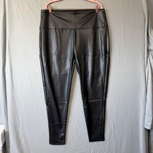 Zenana Womens Faux Leather Leggings Size 3XL Black Edgy Baddie Hi Rise Stretchy